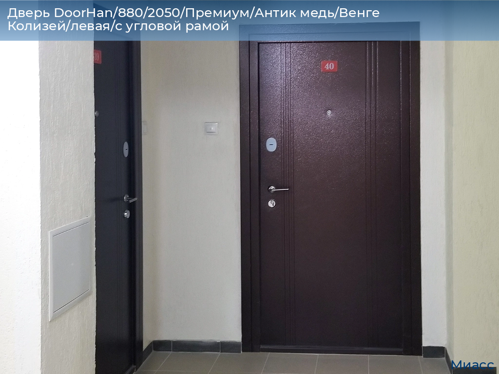 Дверь DoorHan/880/2050/Премиум/Антик медь/Венге Колизей/левая/с угловой рамой, miass.doorhan.ru