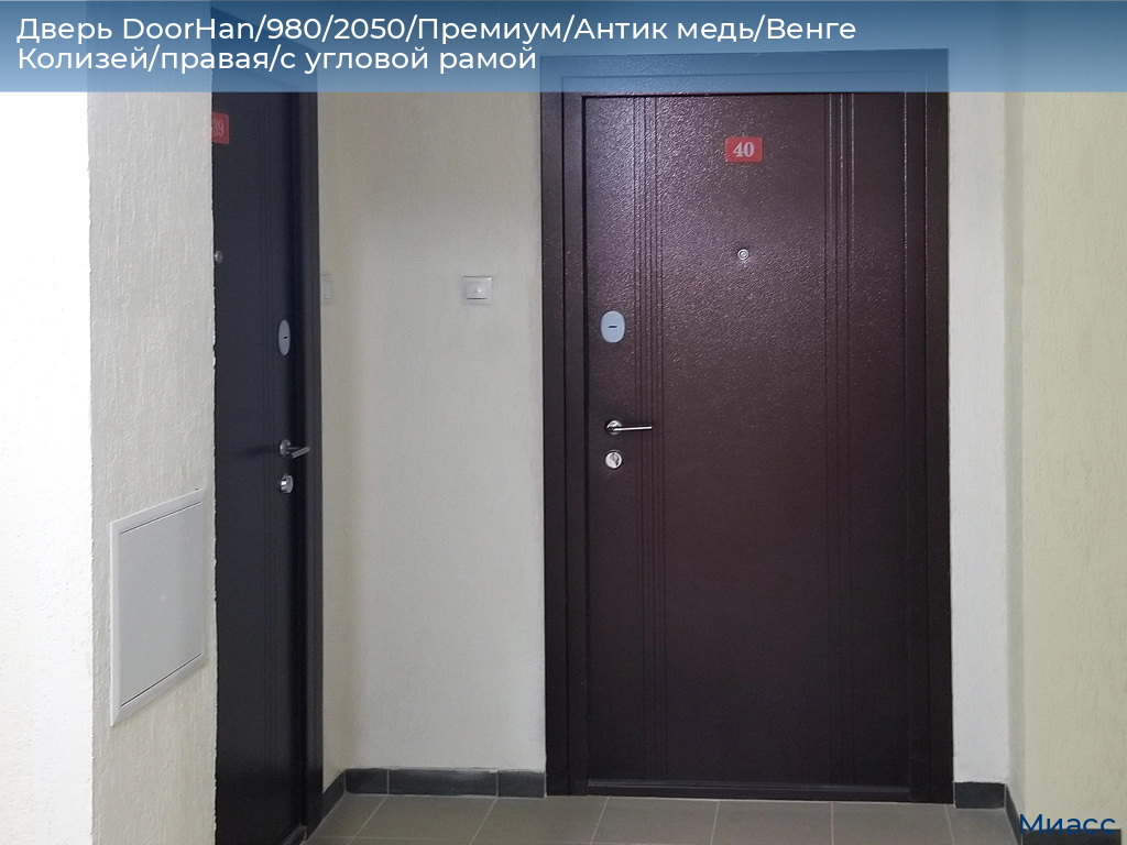 Дверь DoorHan/980/2050/Премиум/Антик медь/Венге Колизей/правая/с угловой рамой, miass.doorhan.ru