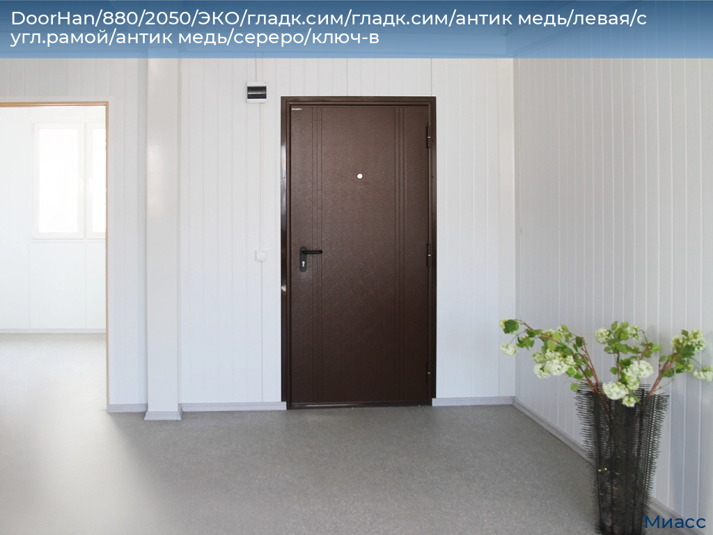 DoorHan/880/2050/ЭКО/гладк.сим/гладк.сим/антик медь/левая/с угл.рамой/антик медь/сереро/ключ-в, miass.doorhan.ru